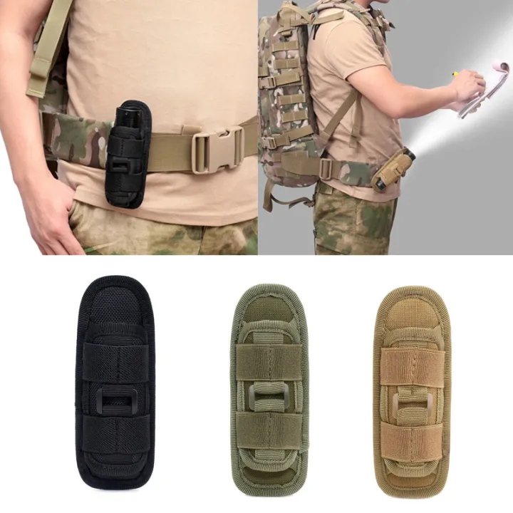 Tactical Flashlight Holder Case Pouch Flash Light Holster Nylon Bag