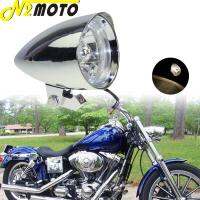 Chrome รถจักรยานยนต์4.5 "ไฟหน้า Visor Bullet ไฟหน้าสำหรับ Harley Sportster 48 72 Superlow Iron 883 Roadster Custom Dyna Softail