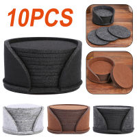 10pcs Round Felt Coaster Dining Table Protector Pad Heat Resistant Cup Mat Coffee Tea Hot Drink Mug Placemat Accessories