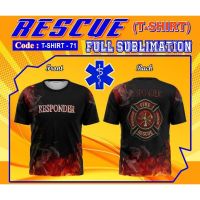 T SHIRT - (All sizes are in stock)   RESCUE team t-shirt fully sublimated ready-made inventory  (You can customize the name and pattern for free)  - TSHIRT