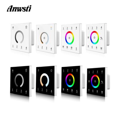 ◇✿ DMX512 Master Touch Panel Glass Wall Mounted RF 2.4G Controller Dimmer 220V 230V 110V Single Color CCT RGB RGBW LED Strip Light