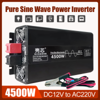 ตัวแปลงไฟฟ้าอินเวอร์เตอร์ไฟฟ้าในรถยนต์คลื่นไซน์บริสุทธิ์4500W DC 12V 24V เป็น AC 220V ซ็อกเก็ตพร้อมจอแสดงผล LED สำหรับกลางแจ้งในบ้านรถ