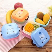 hot【cw】 Kid Cartoon Kittyed Bento Plastic Storage Keeping Snack Food Organizer Household Tableware