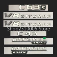 For Mercedes Benz W205 C-class C43 C63 C63s AMG C200 C220 C300 C320 C350 C400 4MATIC Trunk Chrome Flat Letter Badge Emblem 2016+