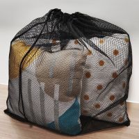 ✱┋ Enlarging Super Sturdy Toy Storage Bag Black Nylon Hollow Mesh Bag Drawstring Mesh Bag Transparent Finishing Bag Mesh Pocket