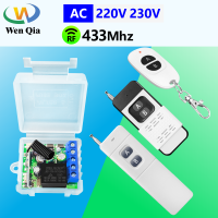 WenQia Mini AC 220V 230V 240V รีโมทคอนโทรล 10A ติดต่อแห้ง RF 433MHz ตัวรับและเครื่องส่งสัญญาณ