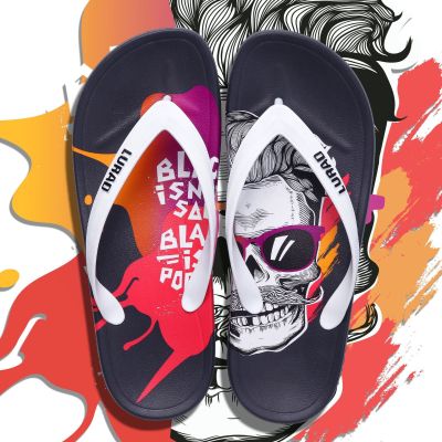 Wholesale spot road lardy summer outdoor non-slip male personality outside wearing flip-flops beach leisure pinch clamp tow tide