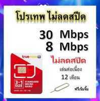 ซิมโปรเทพ 30-8 Mbps ไม่ลดสปีด เล่นไม่อั้น โทรฟรีทุกเครือข่ายได้ แถมฟรีเข็มจิ้มซิม