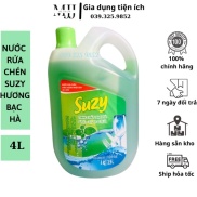 Nước rửa chén bát SUZY hương BẠC HÀ 4Kg -thành phần HỮU CƠ