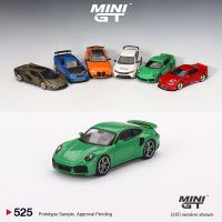 MINI GT 1:64รุ่นรถ911เทอร์โบ S อัลลอยหล่อรถสปอร์ต-งูหลามสีเขียว #525 LHD