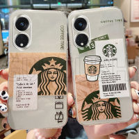 เคสโทรศัพท์ OPPO A98 Reno8 T 4G Reno 8T 5G ใสแฟชั่นแก้วกาแฟดาวเคสซิลิโคนแบบนุ่ม เคสOPPO A98 5G