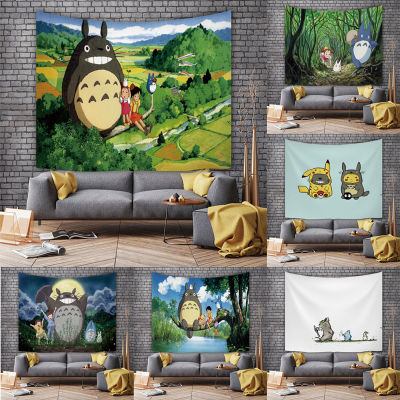 Anime cartoon Totoro hanging cloth Dormitory bedside cloth cloth Bedroom decoration tapestry cloths