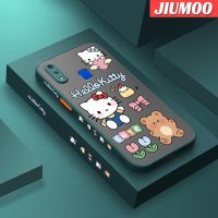 เคส JIUMOO เคส Y95สำหรับ VIVO Y91 Y91i ลายการ์ตูนน่ารักลายเฮลโลคิตตี้บางดีไซน์ใหม่ขอบสี่เหลี่ยมด้านข้างกันกระแทกมีน้ำค้างแข็งโปร่งใสเคสมือถือแข็งปลอกซิลิโคนคลุมทั้งหมดเคสป้องกันกล้องนุ่ม