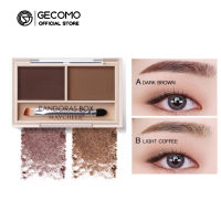 Gecomo ที่เขียนคิ้ว แบบฝุ่น กันน้ํา 2 สี พร้อมแปรงเขียนคิ้ว