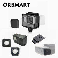 ORBMART ฝาครอบเลนส์ด้านหน้ากลับป้องกันหน้าจอแก้วป้องกันเลนส์เปลี่ยนประตูด้านข้างสำหรับ GoPro ฮีโร่5 6 7สีดำ