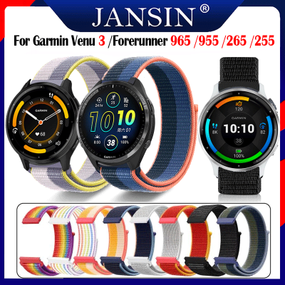 สาย Garmin Venu 3 นาฬิกาอัจฉริยะ สายไนล่อน Forerunner 965 955 265 255 745/Vivoactive 4/3 สายนาฬิกา สายคล้องข้อมือไนล่อน อุปกรณ์เสริมส