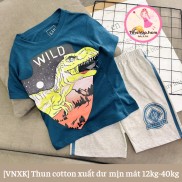 Đồ bộ cho bé trai thun cotton xuất dư size nhí đại