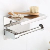 Bathroom accessories Stainless steel tissue holder Toilet wall mounted toilet paper box Punch free paper roll holder Toilet Roll Holders