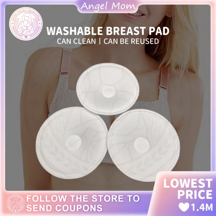 Washable Breast Pad Cotton 2 Pcs Reusable Absorbent Nursing Breast
