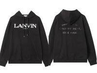 แบรนด์แฟชั่นการค้าต่างประเทศ .LANVIN Langfan เสื้อสเวตเตอร์มีฮู้ดปักลายคู่รุ่นใหม่ . ขายส่งข้ามพรมแดน