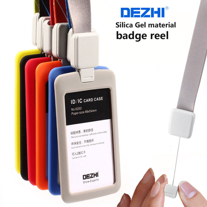 2 Pcs Plastic Id Card Holder, Badge Holder With Retractable Lanyard,  Vertical Badge Holder With Neck Lanyard, For Exhibition School Employee  Business