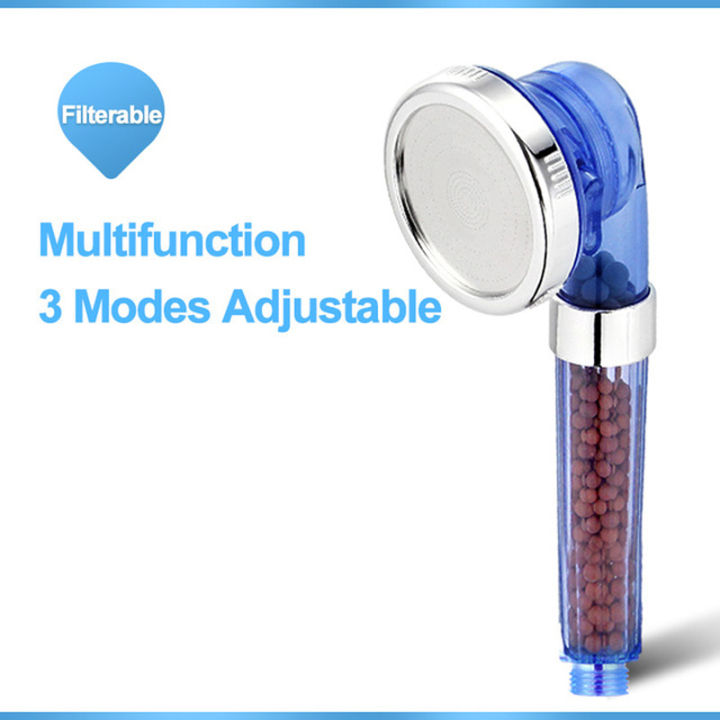 3 Modes Adjustable High Pressure Shower Head Water Saving Flow Anion Filter Shower SPA Rain Spray Nozzle Bathroom Accessories