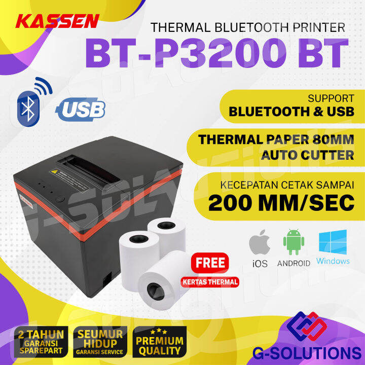 PRINTER BLUETOOTH KASSEN BTP3200/BTP3200/BTP 3200 RJ11 THERMAL 80 MM