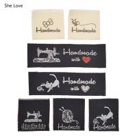 Chzimade 50Pcs/lot Handmade With Heart Labels Hand Made Tags For Diy Clothing Sewing Garment Accessories Stickers Labels