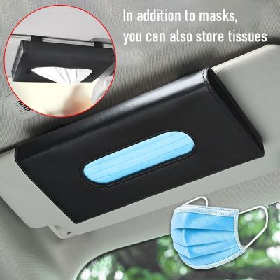 Car Tissue Box Car Sun Visor Tissue Box Holder Auto Interior Storage Mask Storage Box Decoration For Universal Car Accessories Adhesives Tape