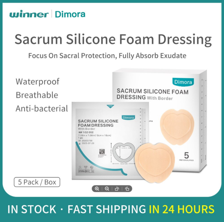 Silicone Sacrum Foam Dressing with Border Adhesive Waterproof Wound