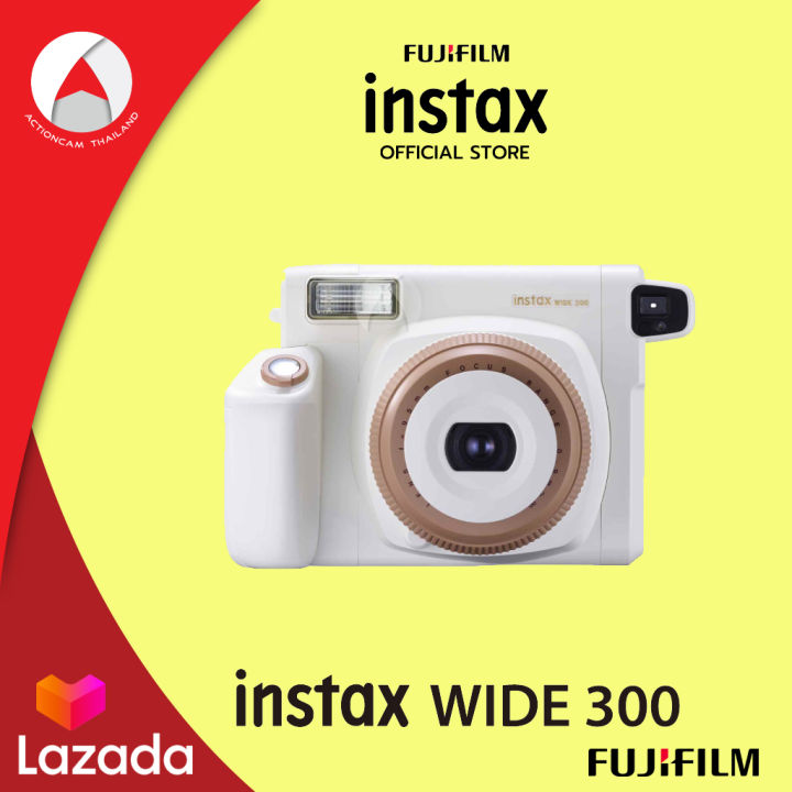 fujifilm-instax-wide-300-toffee-ex-d-new-กล้อง-สีขาว-เป็นกล้องโพลารอยด์ขนาดกะทัดรัด-ถ่ายภาพและ-print-ภาพออกมาได้ทันที่เมื่อถ่ายเสร็จ-เลนส์-fujinon-95มม-f-14-มีแฟลชในตัว-ถ่ายภาพได้ในที่แสงน้อย