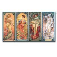 สาธิตแฟชั่น Alphonse Mucha คลาสสิกศิลปินโปสเตอร์-ผนังศิลปะผ้าใบจิตรกรรมสำหรับตกแต่งบ้าน