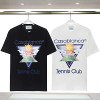 23ss ใหม่ CASABLANCA T เสื้อ hip hop Sun Moon ยิ้ม merge Heaven พิมพ์ TEE ผู้ชายผู้หญิงคุณภาพสูงฤดูร้อน shor แขนเสื้อ