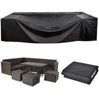 Outdoor Table Covers Waterproof Patio Furniture Covers Uv-Resistant for Rectangular Table and Chairs Set Black