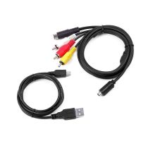 Av A/V Tv Video Usb ซิงค์ข้อมูลสายเคเบิลสำหรับโซนี่ Dcr-Sr46/E Dcr-Sr47/E