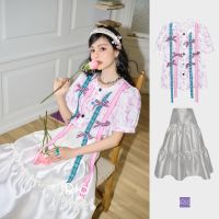 พร้อมส่งเสื้อ [สินค้าลิขสิทธิ์แท้」IRIS BOUTIQUE IS2371067-IK002 Water flower shirt-skirt เสื้อผ้าแฟชั่น เสื้อ เสื้อเชิ้ต