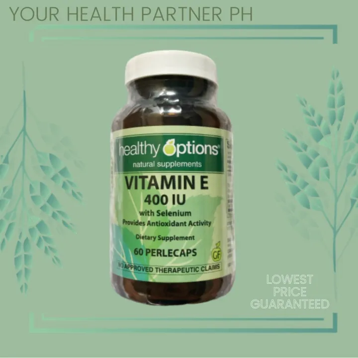 Healthy Options Vitamin E with Selenium 400IU 60perlecaps Lazada PH