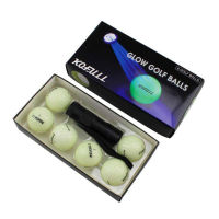 Glow Golf Balls 6 Pcs LED Light Up Flashing Luminous Dark Night Bright Fluorescent Court Sport Practice Training Aids Gift Set