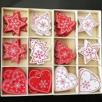 【LZ】✟  10Pcs/Lot Christmas Wooden Ornaments DIY Xmas Tree Hanging Pendants Decoration For Home 2024 New Year Party Decor Supplies