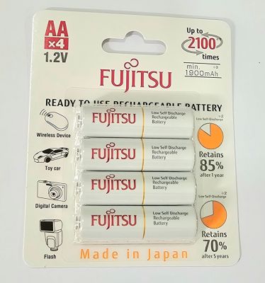 Fujitsu ขนาด AA แพค 4 ก้อน min 1900 mAh