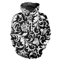 2023 style Baroque Hoodies Mens 3d Printed Royal Black White Luxury Pattern Sweatshirt  Hoodie Men Women Plus Size Long Sleeve Pullover，can be customization