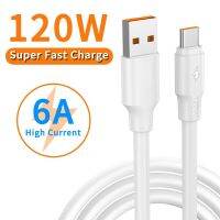 120W 6A ที่ชาร์จไฟรวดเร็ว USB Type C สายเคเบิ้ลสำหรับ Samsung Xiaomi Huawei ที่ชาร์จความเร็วสูงหนาไมโคร USB วันที่สำหรับ iPad สายไฟ