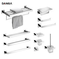 Stainless Steel Bathroom Hardware Set Polished Towel Rack Toilet Paper Holder Towel Bar Rail Hook Bathroom Accessories 10 Choice