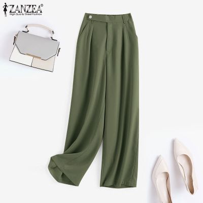 Yourcolors Women Muslim Summer Casual Solid Color Side Pockets FrontZipper Pants