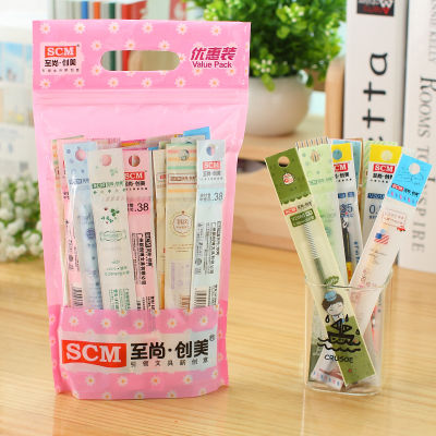 50pcslot SCM Korea Creative School Stationery Gel Pen Refills Black Blue Red 0.35 0.38 0.5 Pens Refills for Student Writing