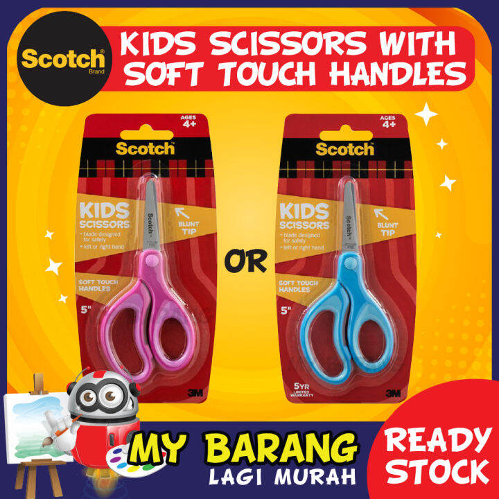 Scotch™ 5" Soft Touch Pointed Kid Scissors, Green, 12/Pack
