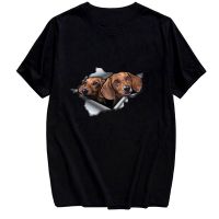 CLOOCL Pet Dog Dachshund Cotton T-shirt Fashion s Summer Short Sleeve Harajuku Funny T-shirt Men Casual Tee Tops XS-4XL-5XL-6XL