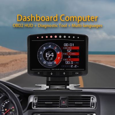 X50 Pro Car OBD2 HUD Gauge Meter Multi Functional Digital Dashboard Computer Auto Display Coolant Oil Temp Turbo Boost