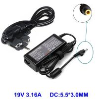 แหล่งจ่ายไฟอะแดปเตอร์ AC 19V 3.16A 60W สำหรับ Samsung NP300E5A NP300E5A-A01U NP300V5A Charger Laptop NP350U2B พร้อมสายเคเบิ้ล AC