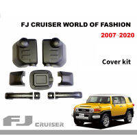 กระจกข้างสไตล์ใหม่สำหรับ Toyota FJ Cruiser อุปกรณ์เสริมภายนอกฝาครอบถังกระจกสีดำประตูด้านนอกรับประกันฝาครอบที่จับ